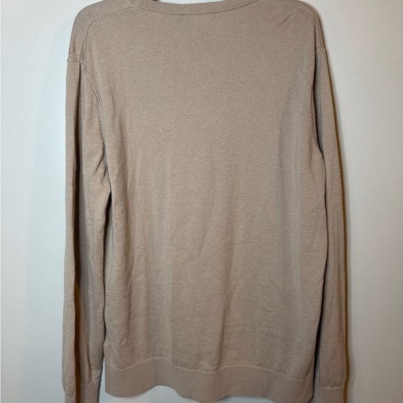 THEORY Crewneck Wool Blend Sweater Tan  Long Sleeve Men’s XL Modern Fit Grandpa - Picture 4 of 8